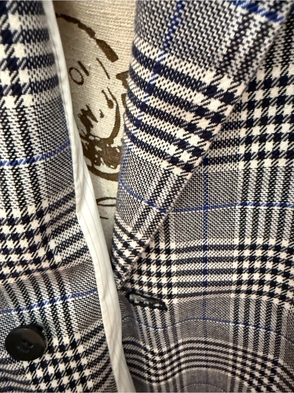Talbots Gray Plaid Double-Breasted Blazer - Picture 5 of 15